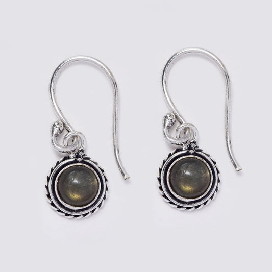 Brass gemstone drop rope earrings - IFE744