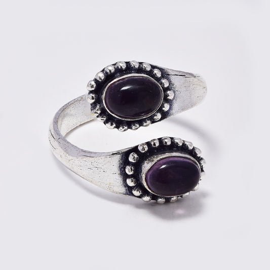 Brass  ross over & gemstone free size ring - IFR279