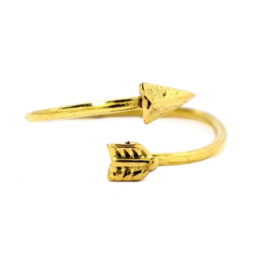 Brass thin arrow free size ring - IFR519