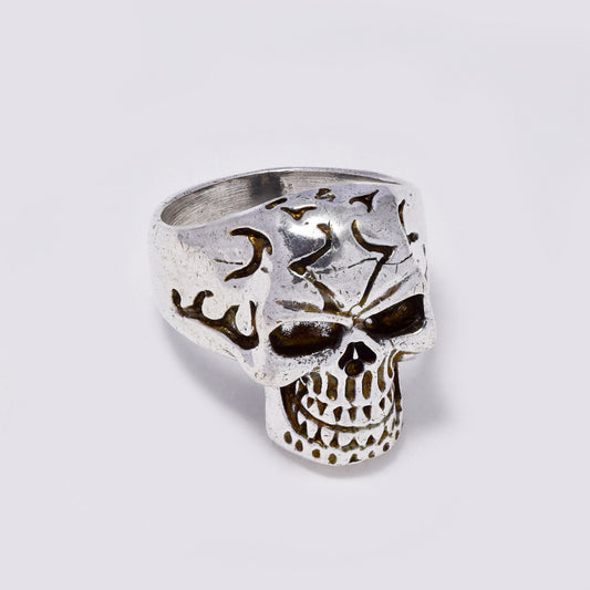 Brass ring with skull design - IFR533
