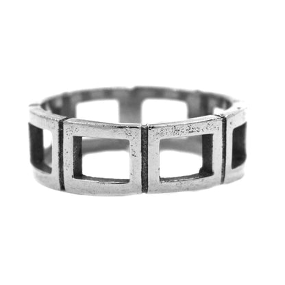 Brass cutout square brass band ring - IFR535
