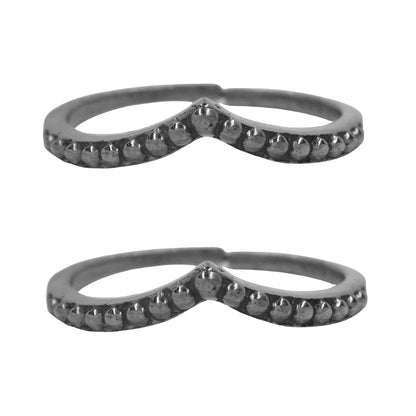 2 Pack brass Curved open band brass free size ring - IFR628
