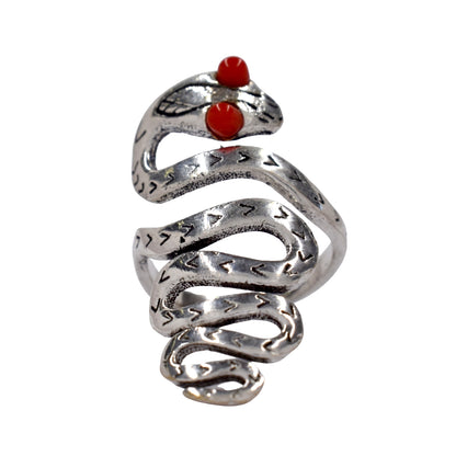 Brass Gemstone snake brass free size ring - IFR636