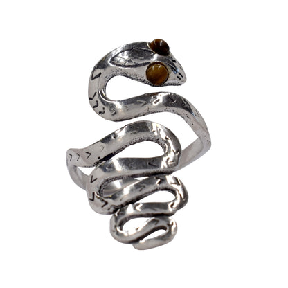 Brass Gemstone snake brass free size ring - IFR636