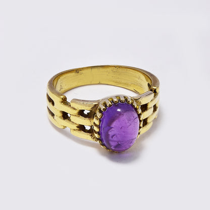 Brass brick link shank with gemstone - IFR713