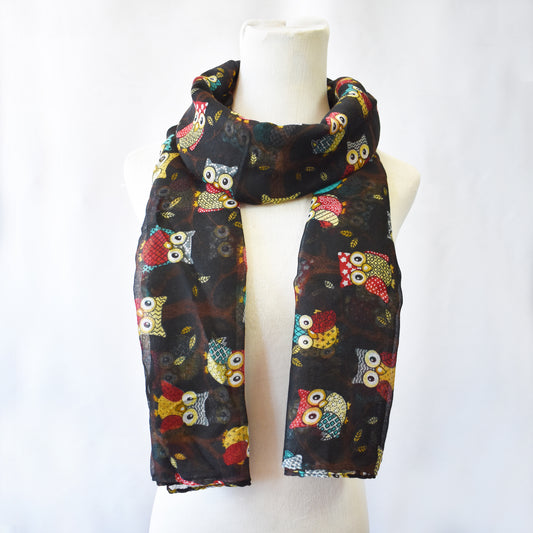 LS3486 - Lightweight owl print scarf