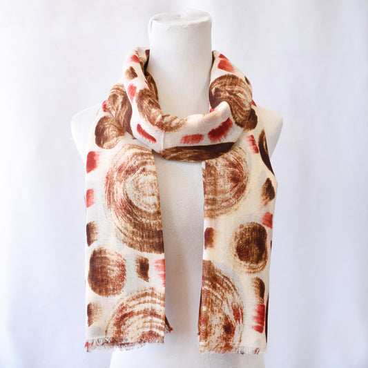 LS4414 - Lightweight circle print scarf