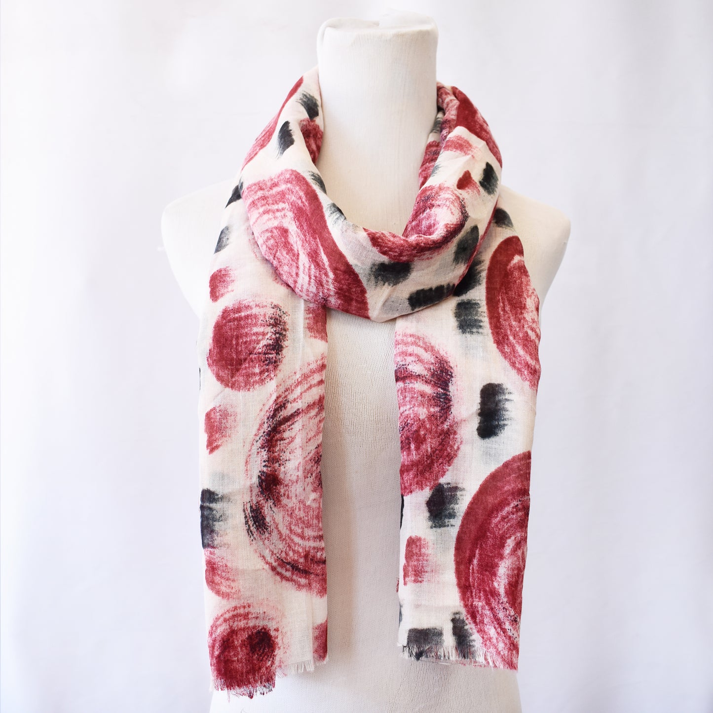 LS4415 - Lightweight circle print scarf