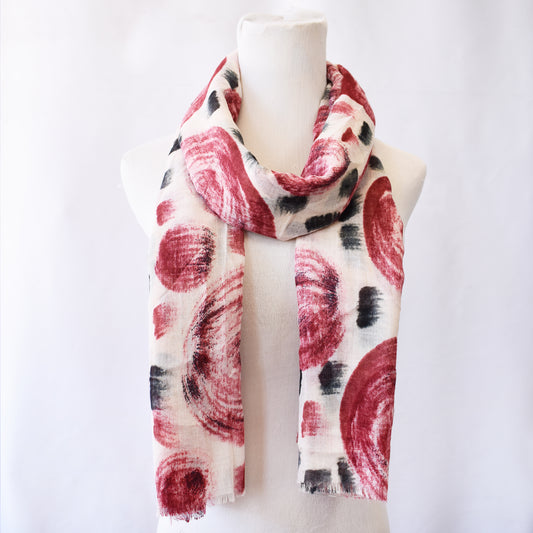 LS4415 - Lightweight circle print scarf