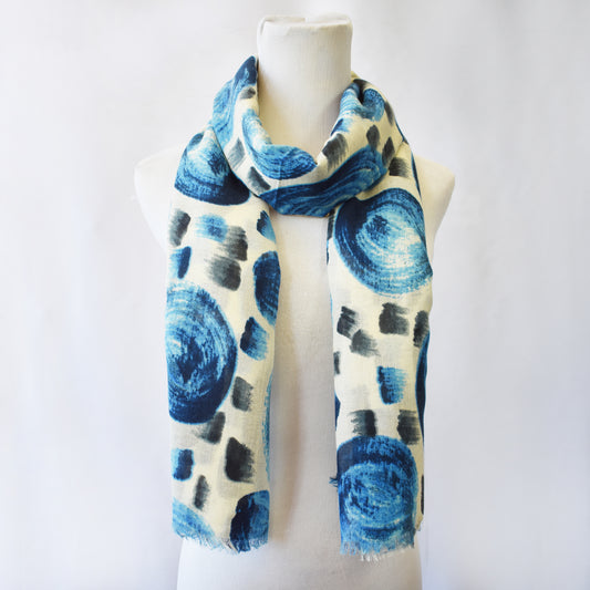 LS4416 - Lightweight circle print scarf