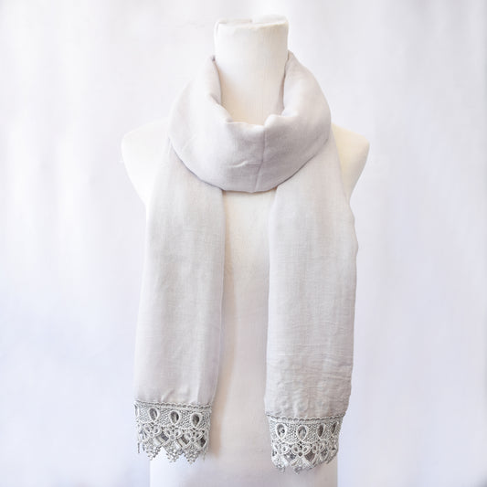 LS5430 -  Lightweight cotton scarf with picot edging