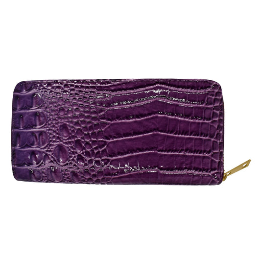 Faux crocodile patent leather purse - LW1301