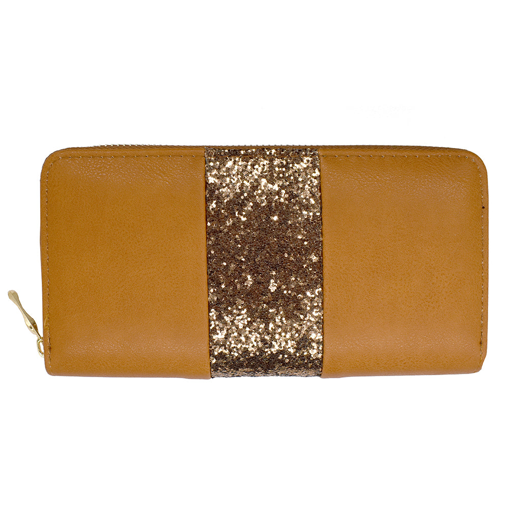 Glitter stripe  PU purse - LW6902