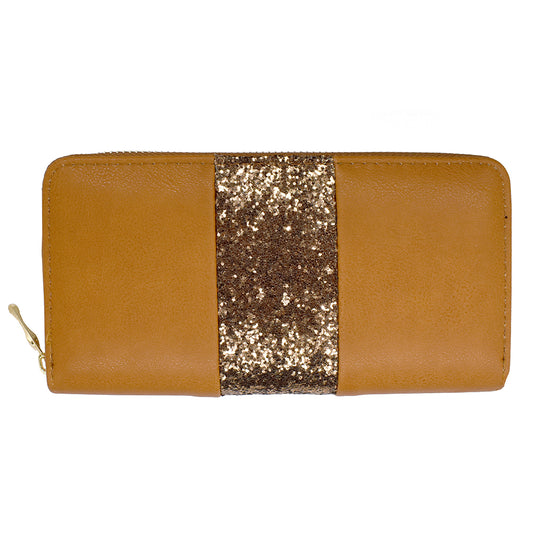 Glitter stripe  PU purse - LW6902