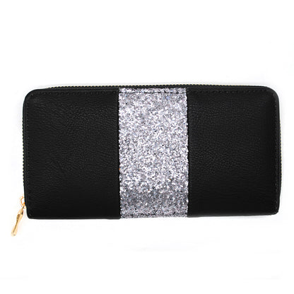 Glitter stripe  PU purse - LW6902
