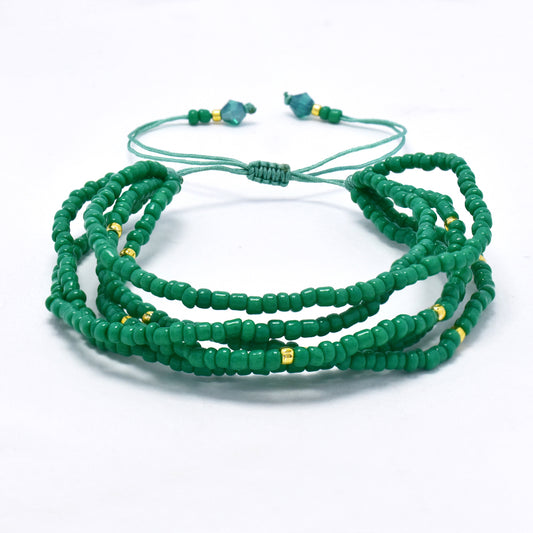Fashion adjustable multi strand beaded bracelet - MFB3001