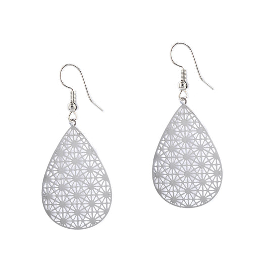 Fashion medium lattice teardrop drop earrings - MFE2954