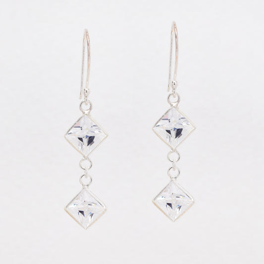 NCSE013 - 925 Silver CZ drop earrings