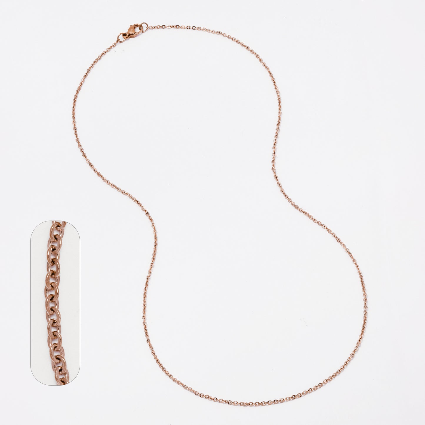NCSSN2 - Rose gold plated Stainless Steel chain 45cm x 1mm