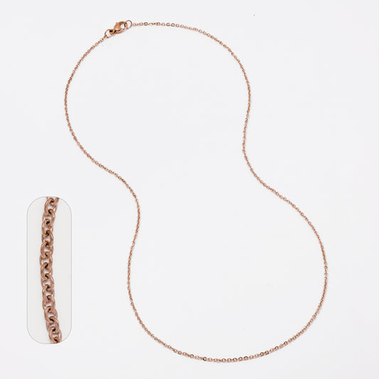 NCSSN2 - Rose gold plated Stainless Steel chain 45cm x 1mm