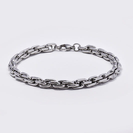 Stainless steel chunky knotted link bracelet - NCSSB042