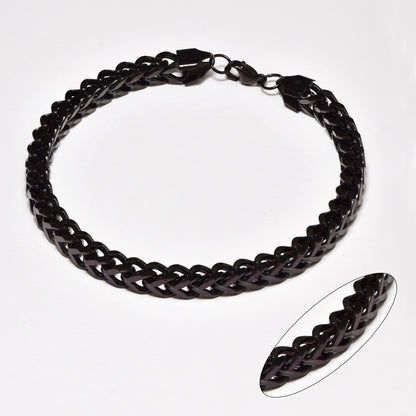 Buy 1 get 1 FREE - NCSSB068 - Steel 23.5mm x 6mm square box curb bracelet