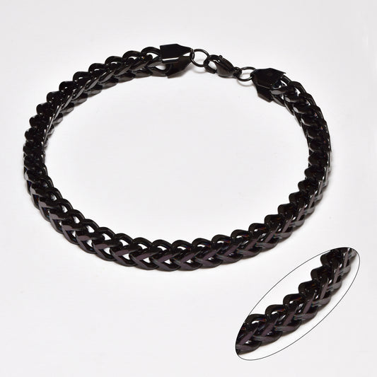 Buy 1 get 1 FREE - NCSSB068 - Steel 23.5mm x 6mm square box curb bracelet