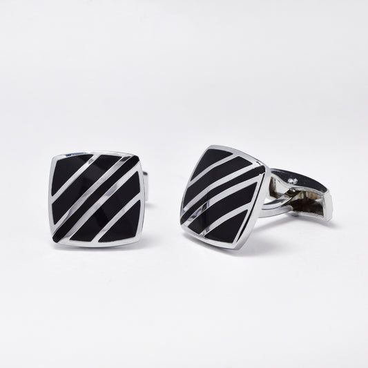 NCFC007 - Two tone stripe cufflinks