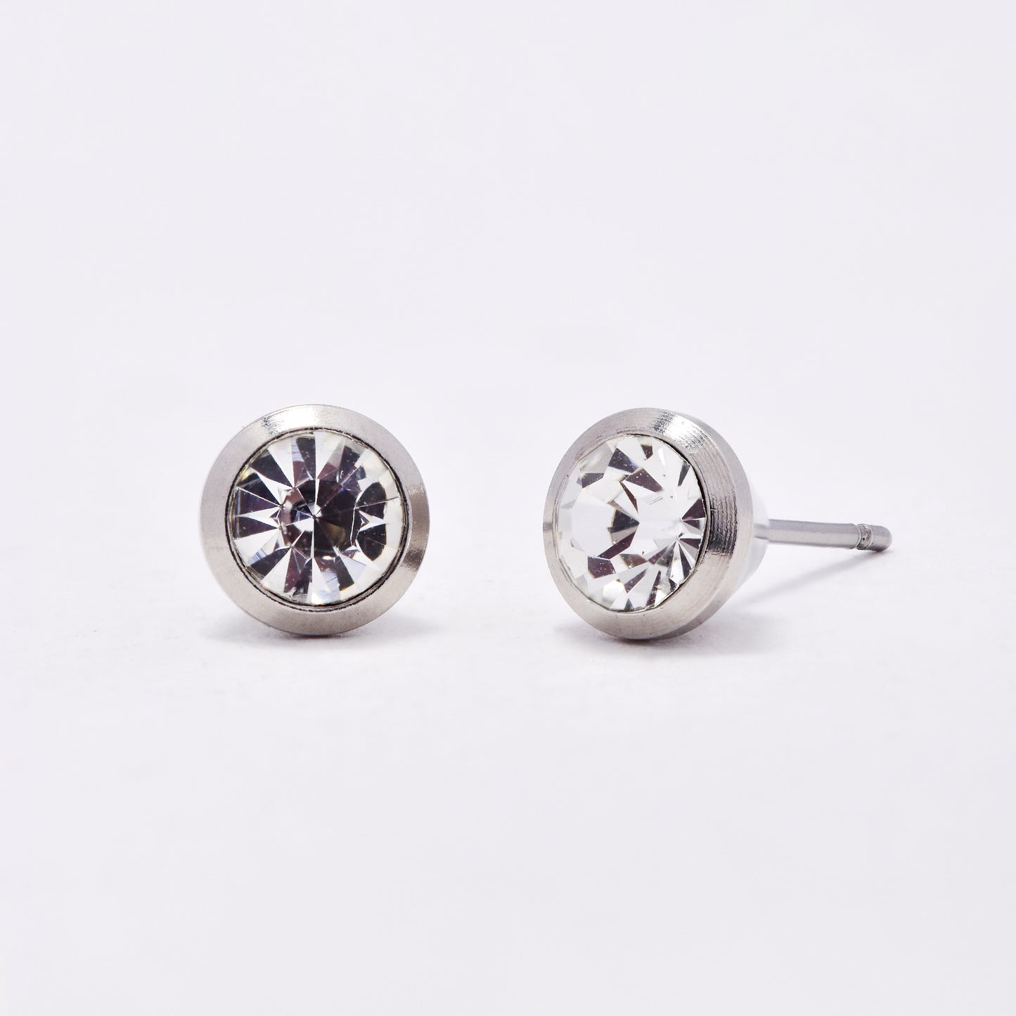 NCSSE014 - Steel 2 pack 7mm CZ bezel stud