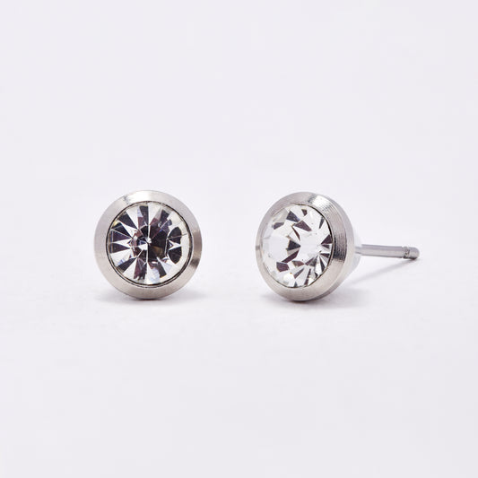 NCSSE014 - Steel 2 pack 7mm CZ bezel stud