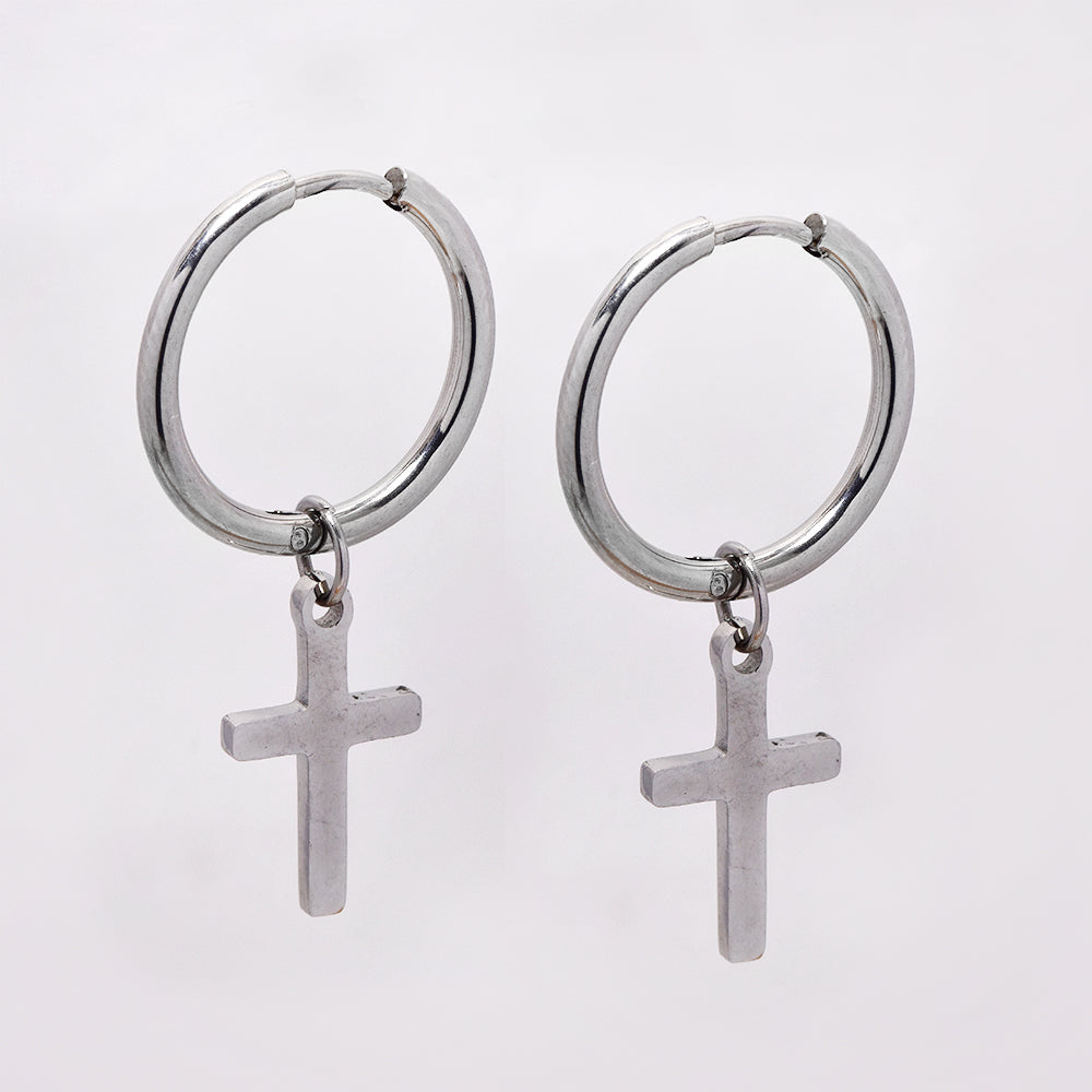 Stainless steel hoop with cross attachment - NCSSE019