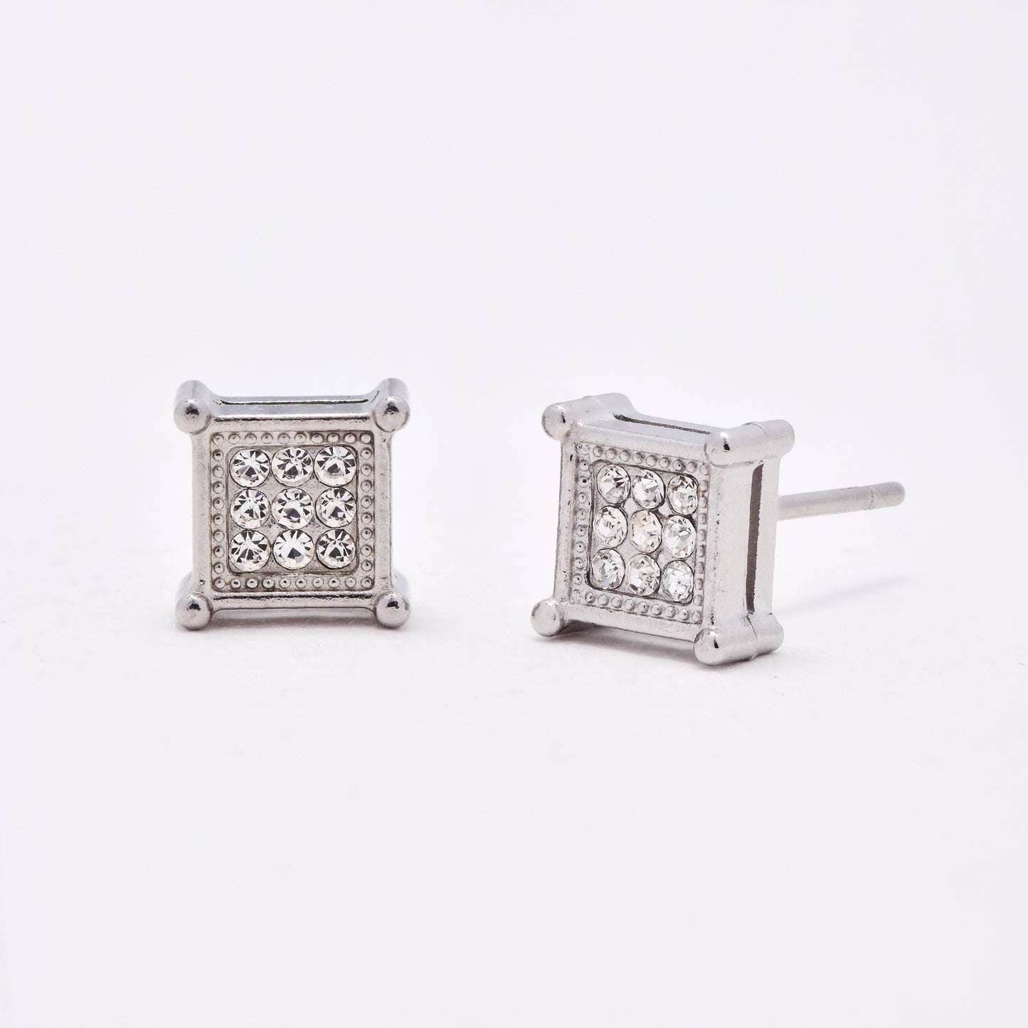 NCSSE030 - Steel 7mm square CZ stud