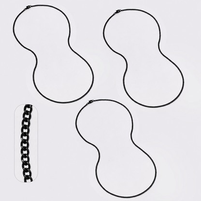 3 Pack stainless steel curb 2mm x 55cm chain - NCSSN010