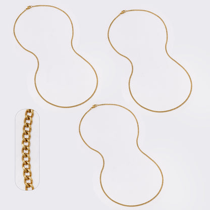 3 Pack stainless steel curb 2mm x 55cm chain - NCSSN010