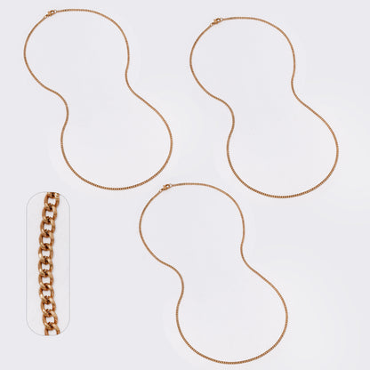 3 Pack stainless steel curb 2mm x 55cm chain - NCSSN010
