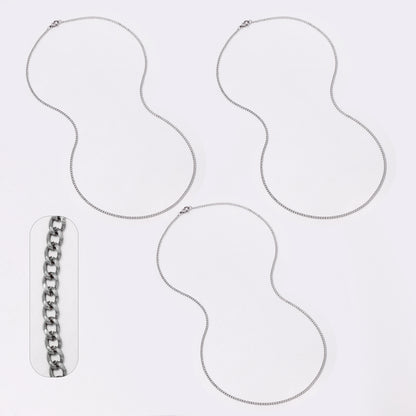 3 Pack stainless steel curb 2mm x 55cm chain - NCSSN010