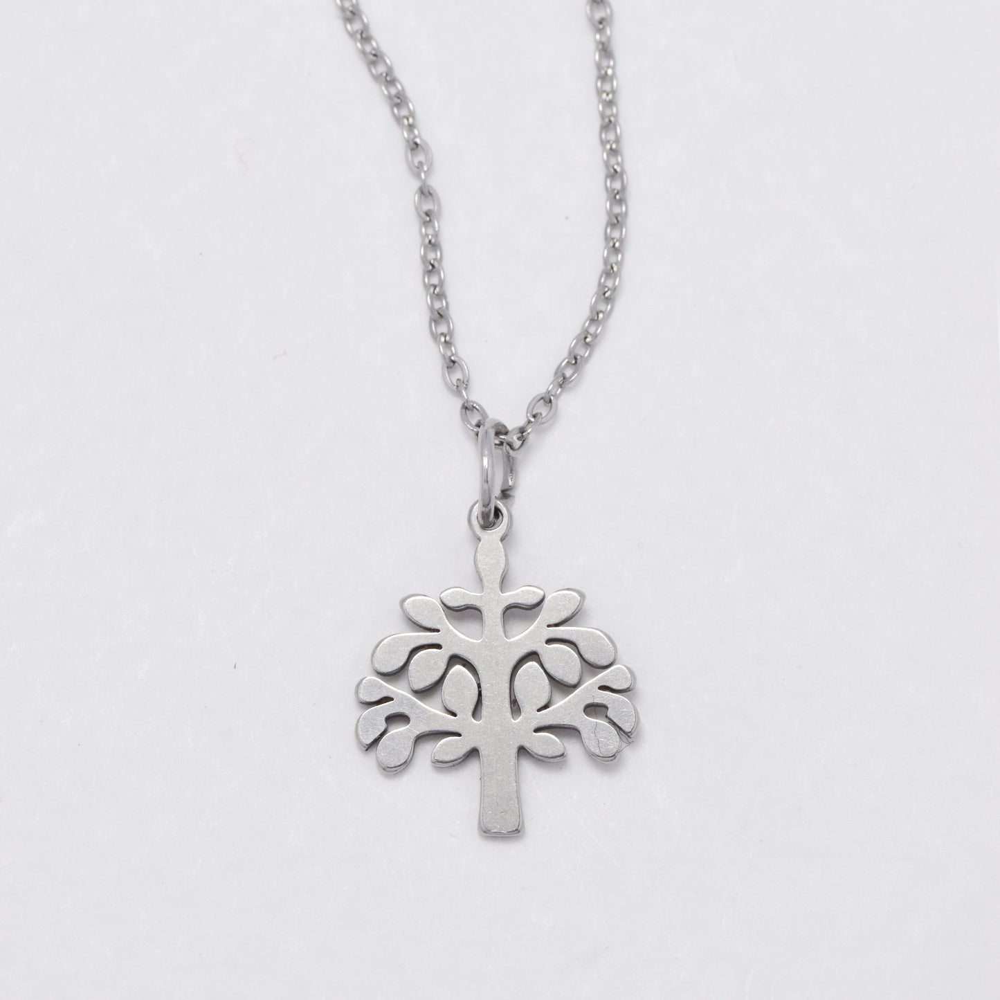 NCSSN031 - Steel tree of life charm necklace