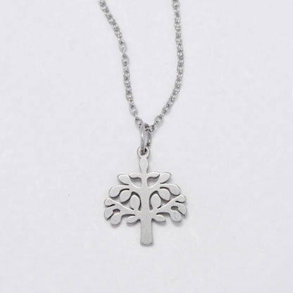 NCSSN031 - Steel tree of life charm necklace
