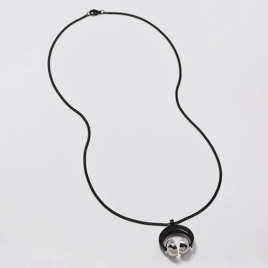 NCSSN036i - Steel two toned headphone necklace