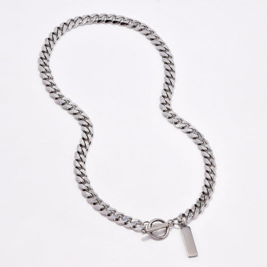 NCSSN045i - Steel 45cm x 8cm t-bar curb chain with tag