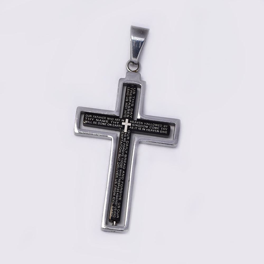 Buy 1 get 1 FREE - Stainless steel Lord's Prayer pendant - NCSSP028