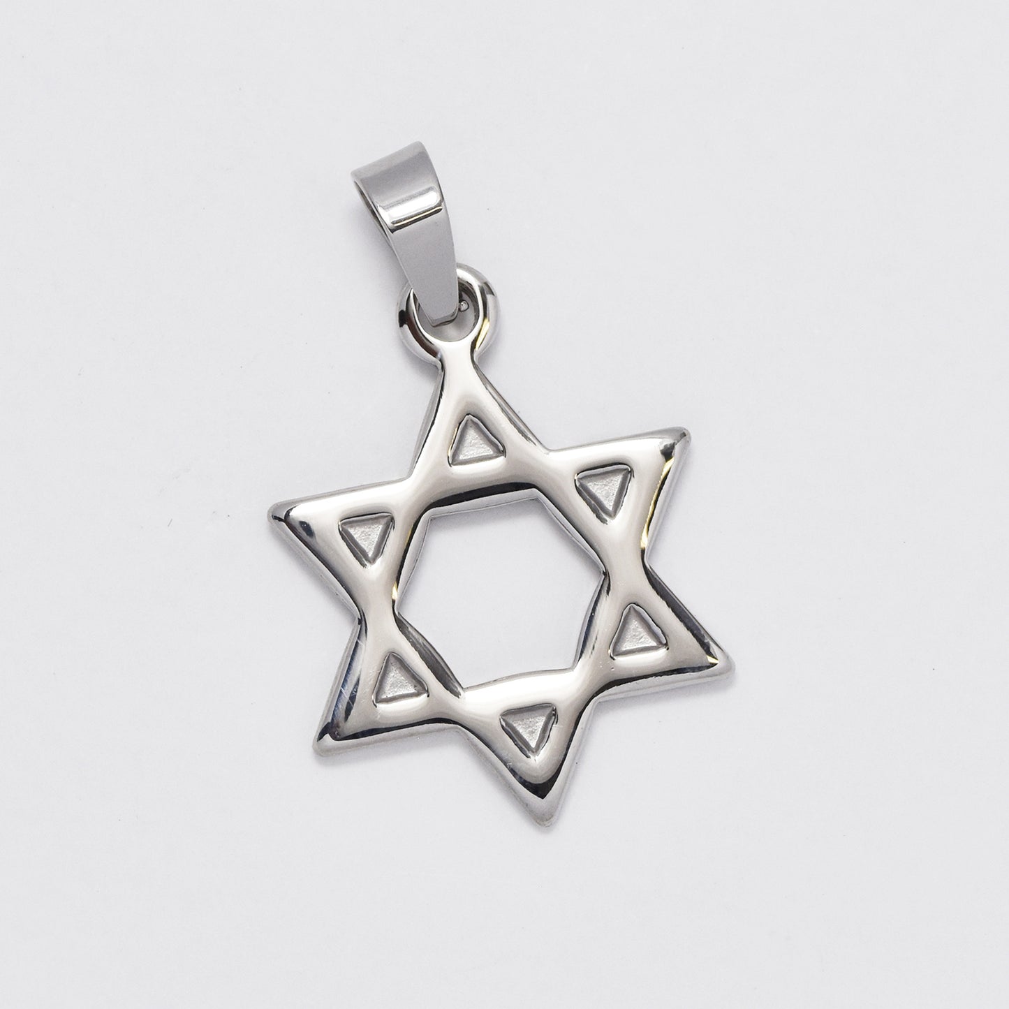 NCSSP059 - Steel 39mm star of David pendant