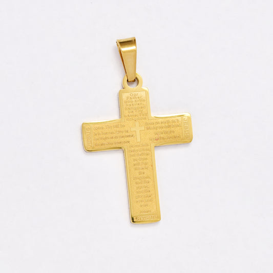 NCSSP067 - Steel 45mm x 18mm cross pendant