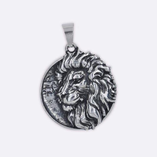 NCSSP068i - Steel lion pendant