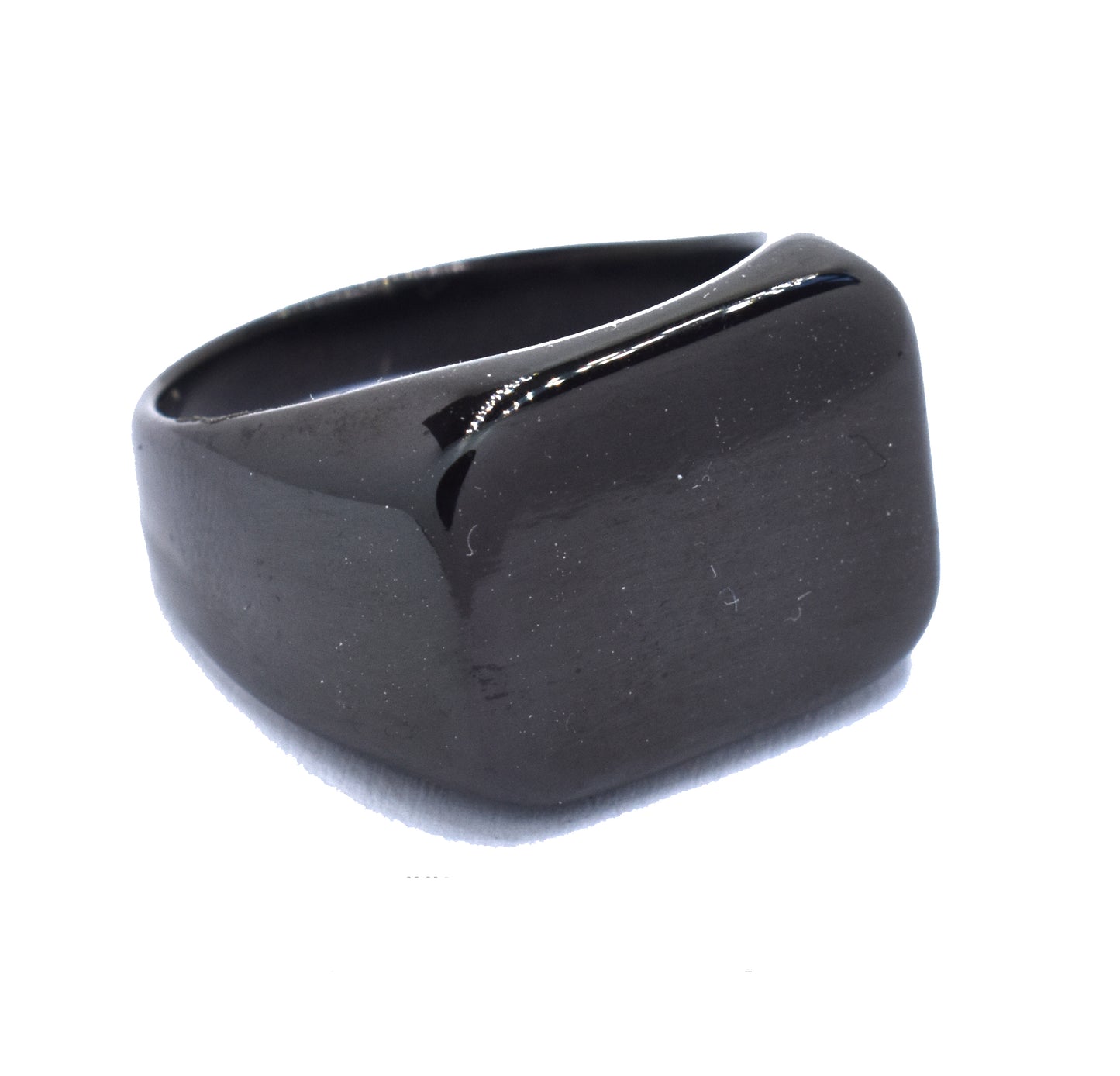 Stainless steel black signet ring