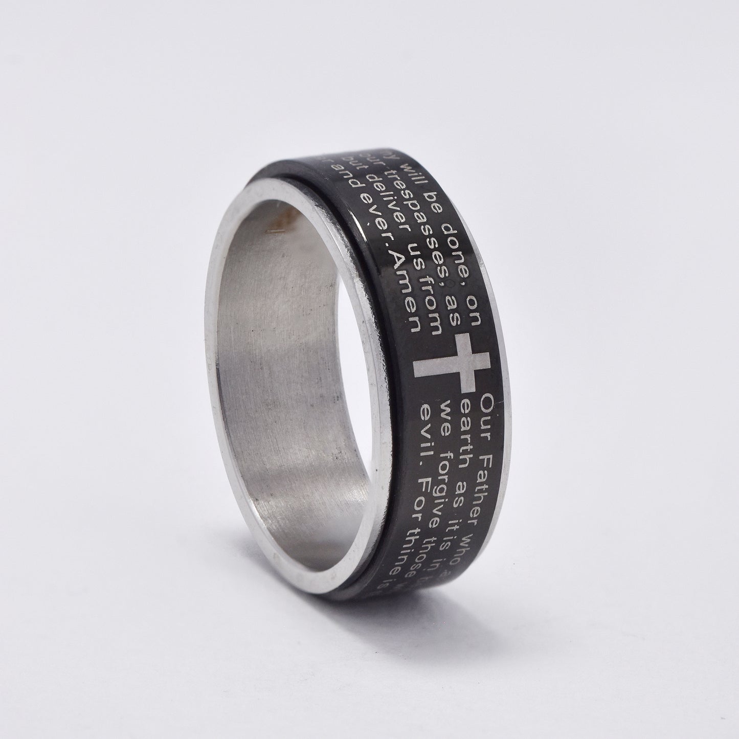NCSSR028 - Steel 'Lord's prayer' ring
