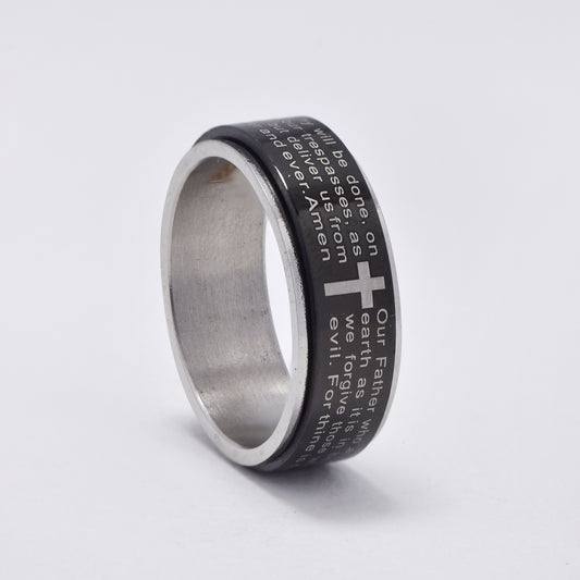 NCSSR028 - Steel 'Lord's prayer' ring