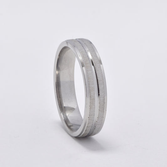 NCSSR029-S - Steel brushed ring with polished groove