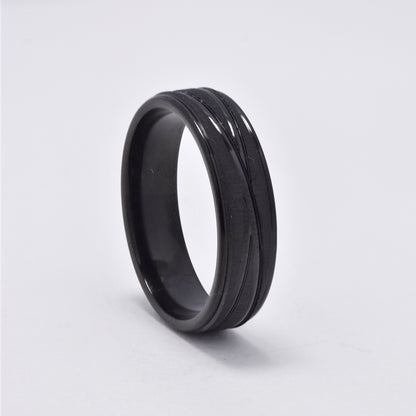 NCSSR031 - Steel ring with shiny ribbons