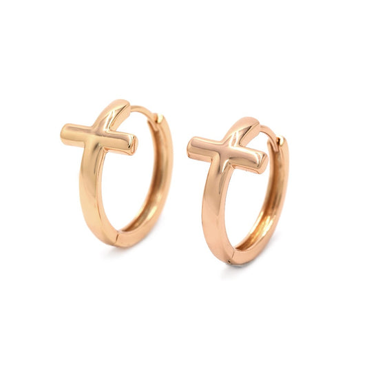 Premium cross detailed huggie earring